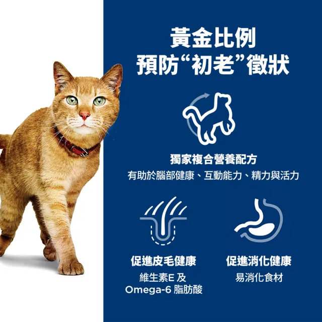 【Hills 希爾思】官方直營 高齡活力 高齡貓 雞肉 1.36公斤(貓飼料 貓糧 老貓)