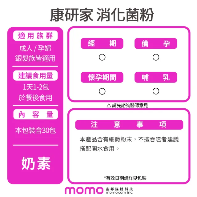 【桂格康研家】消化菌粉3盒_共90入(消化酵素/專利益生菌/200億菌數 消化代謝 排便順暢)