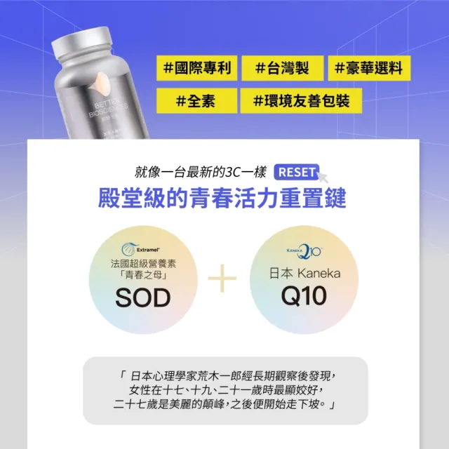 【好好生醫】太空人維他命 二入組60顆/盒（父親節限時優惠、國際專利青春 SOD、日本輔酶Q10 酵母B群）