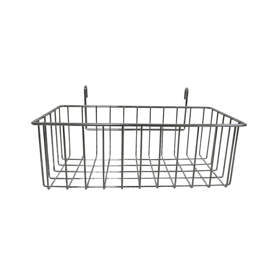 【A+Courbe】14x35x17cm置物掛籃1入-MIT鐵力士架專用鍍鉻配件