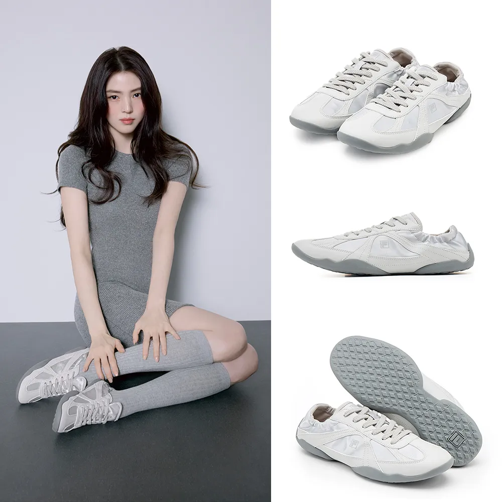 【FILA】#韓韶禧代言款 GLIO 中性休閒鞋 德訓鞋 芭蕾鞋-銀 (4-C605A-031)