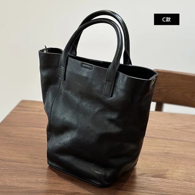 【巴黎精品】現貨+預購 真牛皮水桶包子母包側背真皮包包肩背包(簡約休閒斜背女包包3款a1mk13 A)
