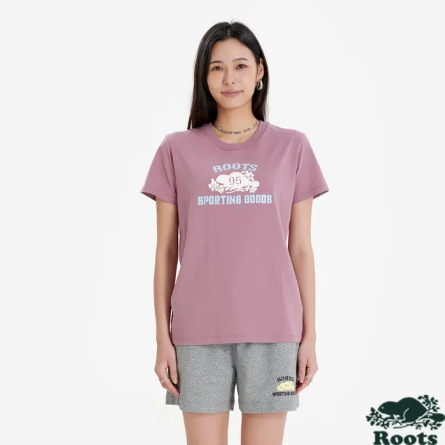 【Roots】SPORTING GOODS 短袖上衣 (暗梅紫)