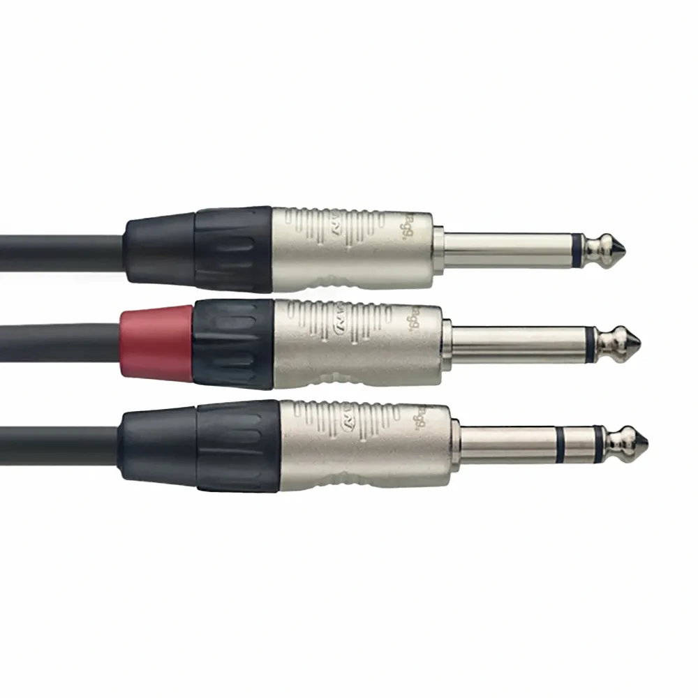 【STAGG 史提格】NYC3/PS2PR N系列 3Ｍ 接頭 Y型音源線立體聲 6.3 公 對 單聲道 6.3 公(公司貨保證)