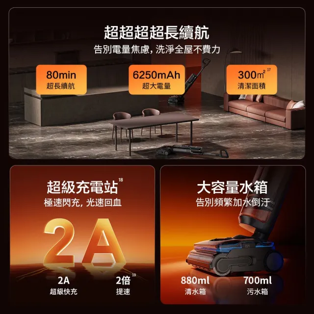【Tineco 添可】全新 S7 Stretch Steam 蒸氣旗艦吸塵洗地機(160度蒸氣硬污清潔/80min長續航/5分鐘速烘)