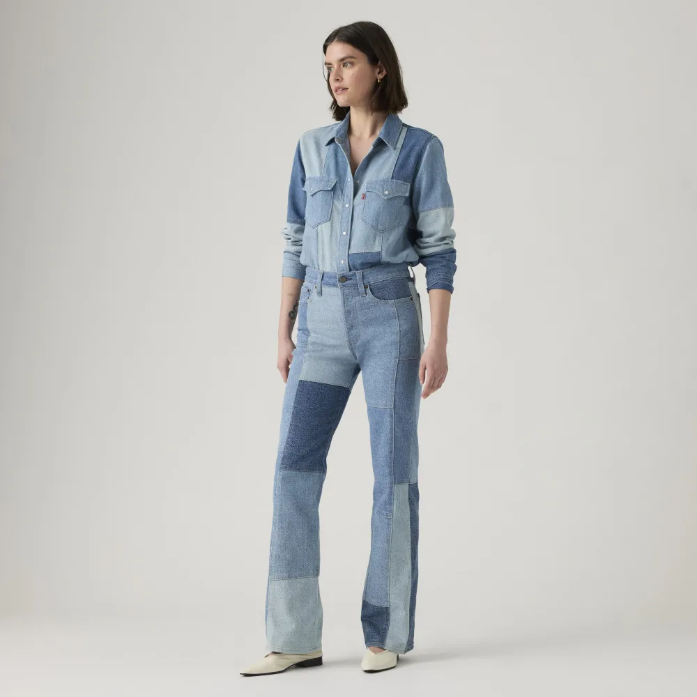 【LEVIS】女款 牛仔襯衫 拼接襯衫 設計款襯衫 女生上衣 熱賣單品 003TO-0000