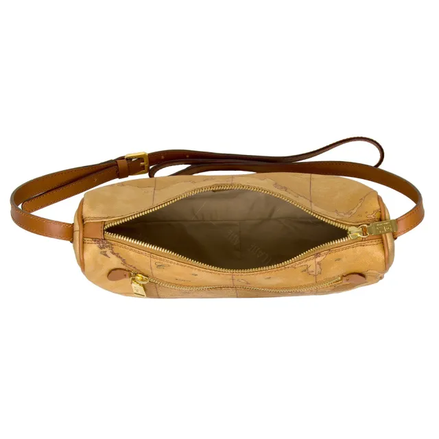 【Alviero Martini】義大利地圖包 橫式拉鍊斜側背包29cm(地圖黃)