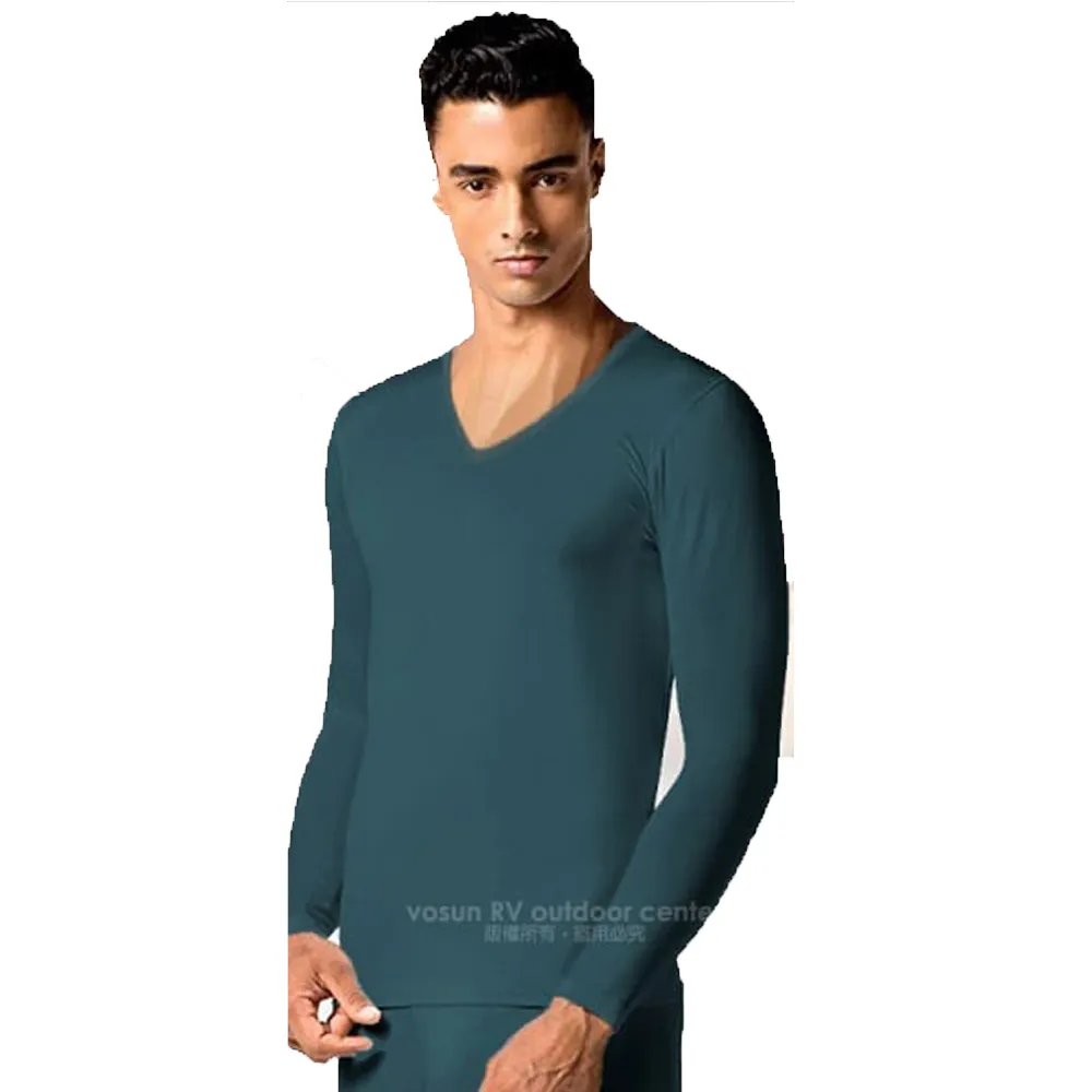 【North Field】男 鈦金 Polartec Power Stretch V領控溫強刷毛保暖衛生衣.內衣.比發熱衣強(8ND116N 深藍)