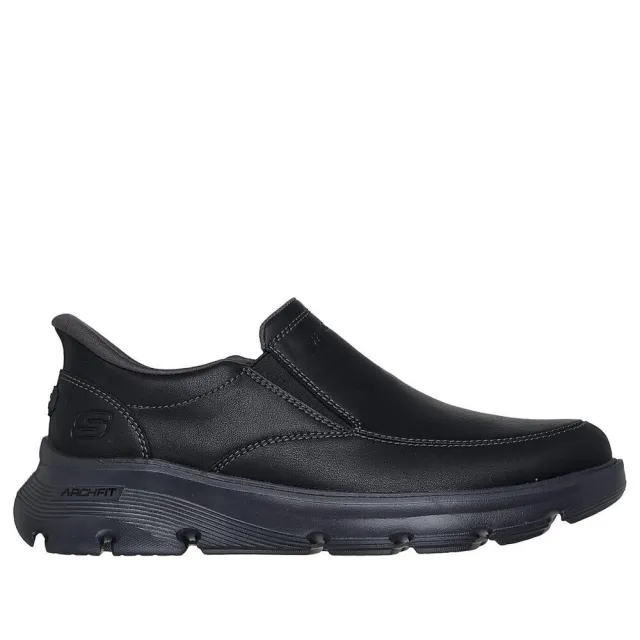 【SKECHERS】Arch Fit Garza 男 休閒鞋 寬鬆版型 舒適 黑(205518BLK)