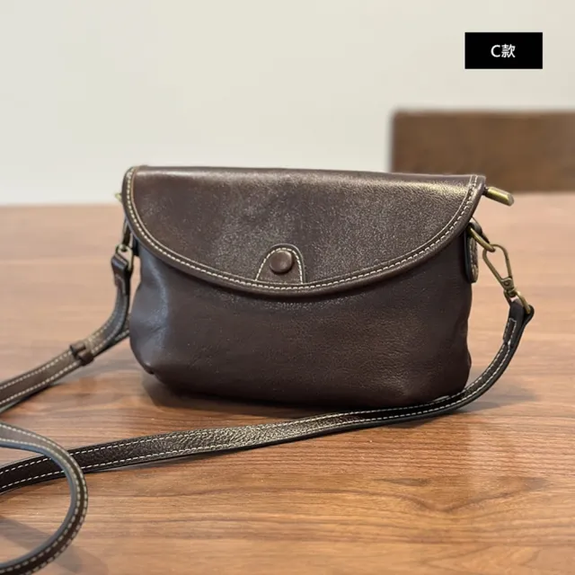 【巴黎精品】現貨+預購 真牛皮手機包側背包真皮包包郵差包單肩背包(簡約休閒斜背女包包3款a1mk18 A)
