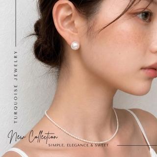 【Turquoise Jewelry】初露凝光| 999足銀針施華洛世奇珍珠耳環|1cm|（優雅法式/情人節送禮）