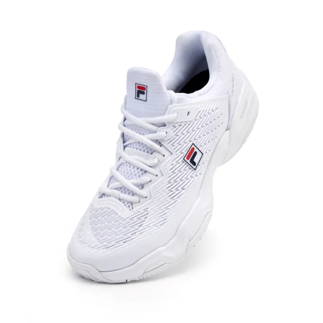 【FILA】AXILUS PRO 4 中性網球鞋-白/紅/丈青 (4-T501A-101)