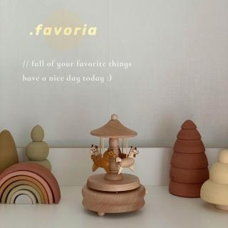 新川 韓系ins風旋轉音樂盒（音樂盒 精緻擺件 生日禮物 木質裝飾品）