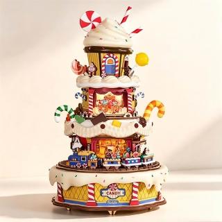 蛋糕派對音樂盒diy擺件 手工音樂盒拼裝擺件 七夕節生日禮物