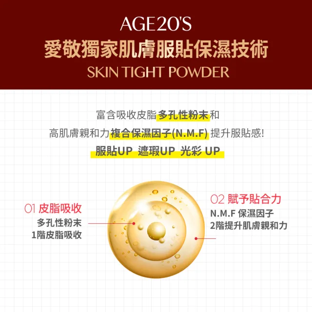 【AGE20】AGE20 緋紅逆時光澤爆水粉餅-1空殼+1粉蕊(SPF50+/PA++++)