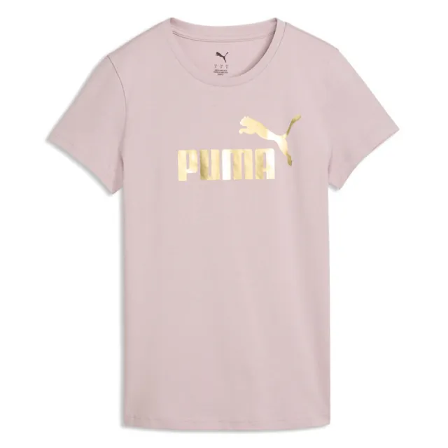 【PUMA】短袖上衣 女 歐規 Metallic 霧粉 63153649