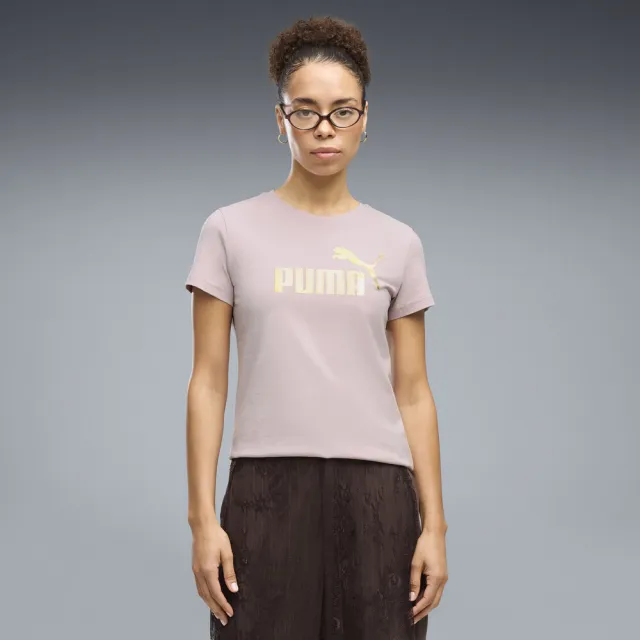 【PUMA】短袖上衣 女 歐規 Metallic 霧粉 63153649