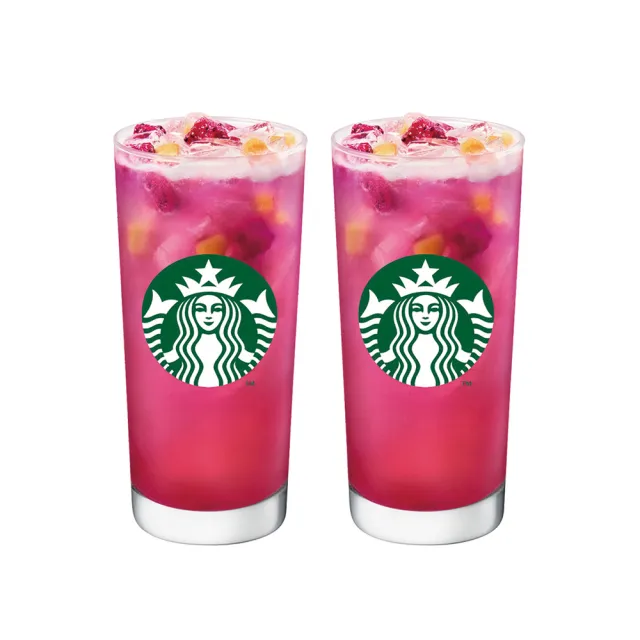 【STARBUCKS 星巴克】芒果火龍果檸檬星沁爽特大杯雙杯組