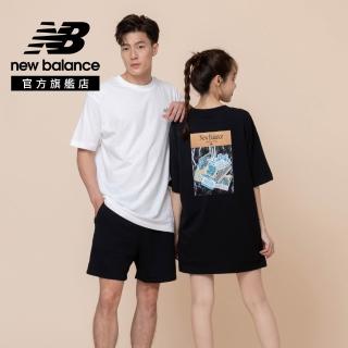 【NEW BALANCE】NB 後背插畫印花短袖上衣 男性 黑/白 MT62E2FFBK MT62E2FFWT(美版 版型偏大)