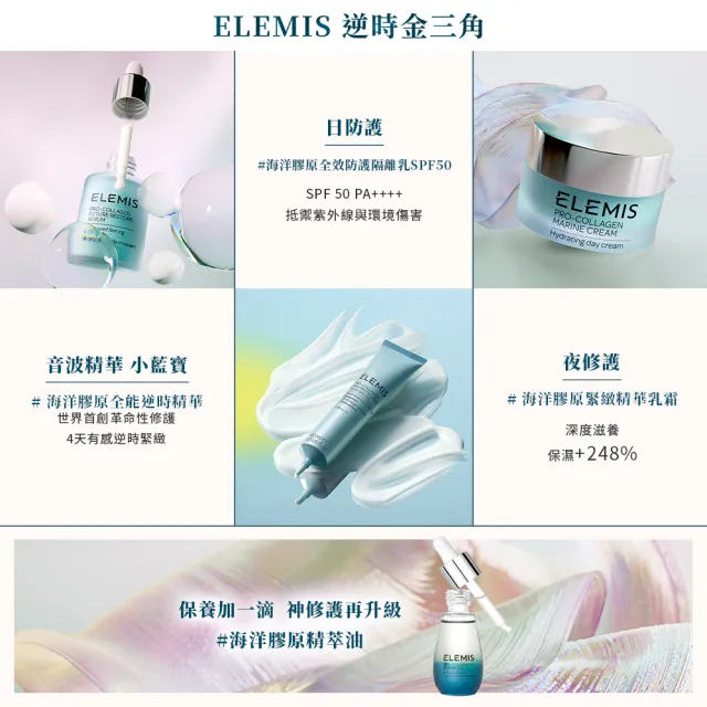 【ELEMIS 愛莉美】全能逆時精華15ml送精油卸妝膏50g(#小藍寶★保養入門)
