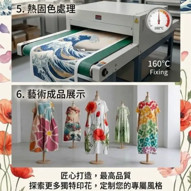 【巴黎精品】買一送一 現貨限搶 連身裙短袖洋裝大尺碼女裝(圓領寬鬆網版絹印顯瘦長裙14款b2a12 B)
