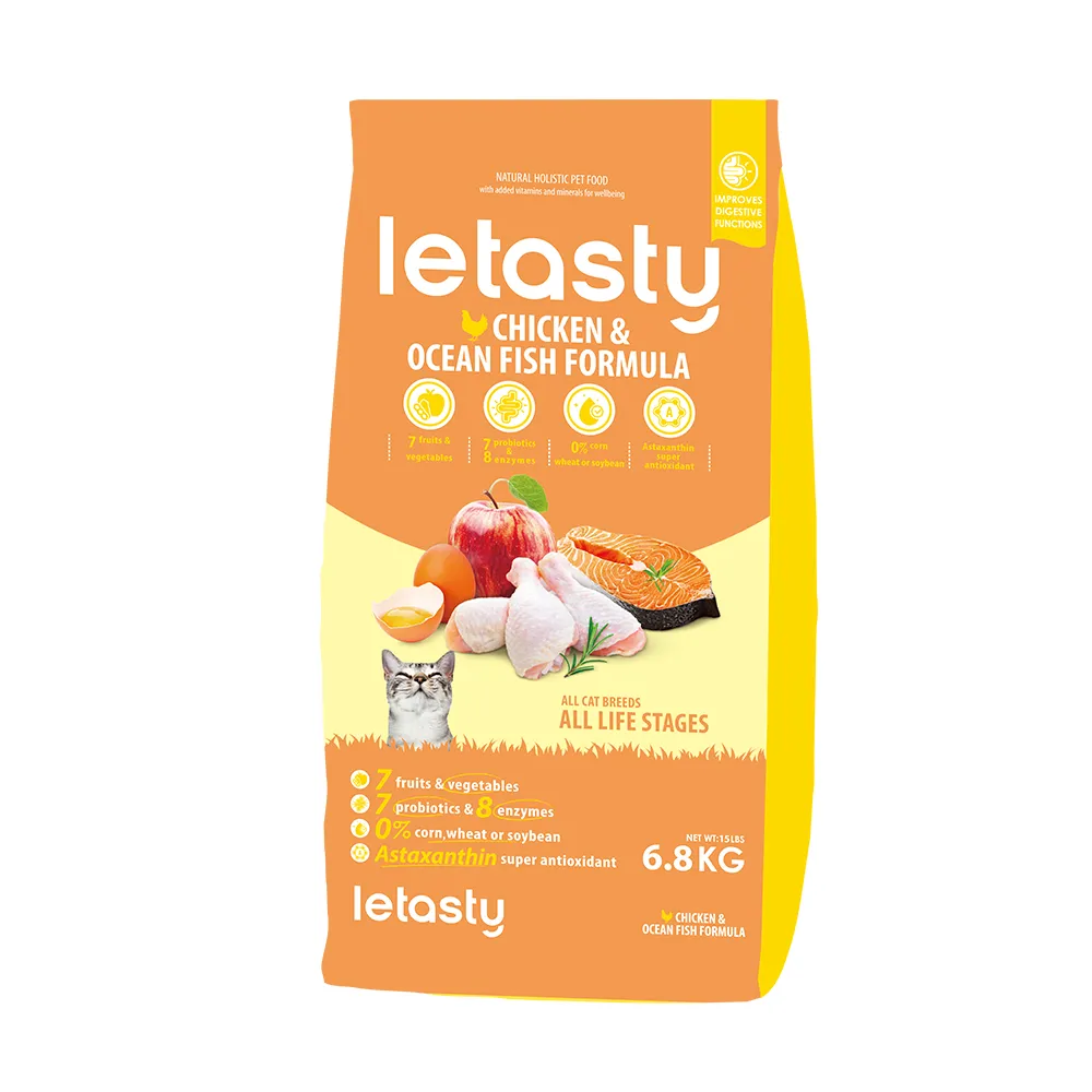 【letasty 鮮樂嚐】成幼貓雞&鮭魚營養化毛配方 6.8kg(腸胃健康 益生菌 蝦紅素 酵素)