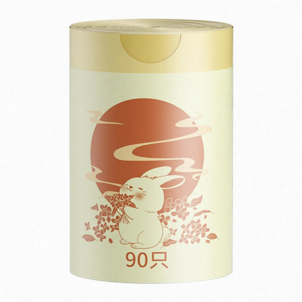【APEX】桂花香氛免撕手提垃圾袋 90入/卷(廚房 垃圾桶 手提式 束口 大容量 HDPE材質 抽取式)
