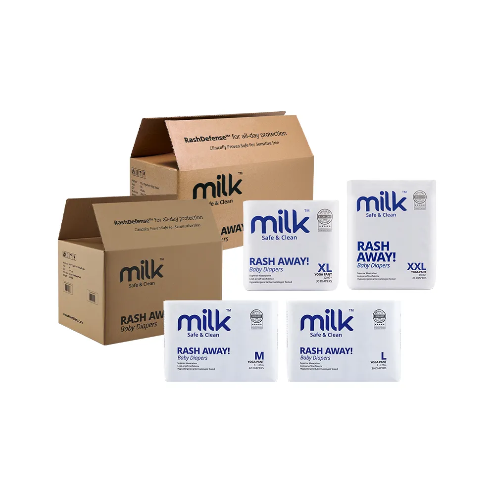 【milk】鎖水芯牛奶尿布 褲型 M-XXL-多款任選(2箱組)