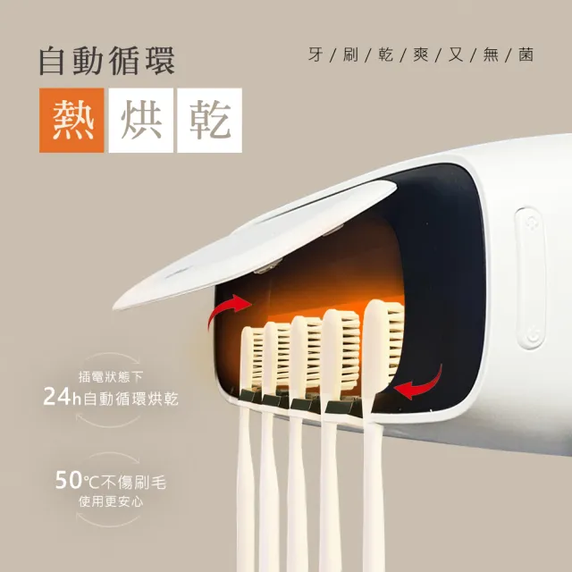 【Arlink】官方旗艦店 牙醫推薦 雙UV紫外線殺菌牙刷架TS65(免打孔壁掛/牙刷殺菌99.9%/牙刷置物架)