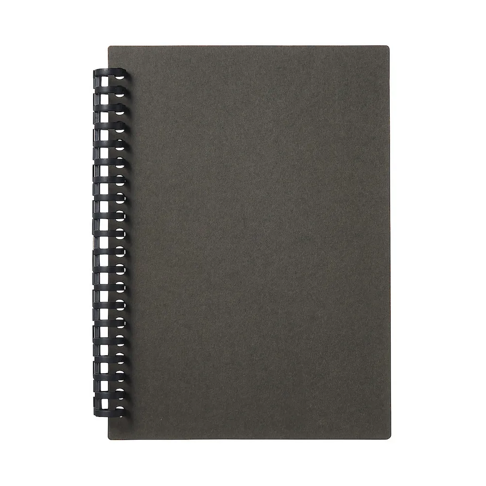 【MUJI 無印良品】自由組合活頁筆記本封面/20孔.A5.深灰