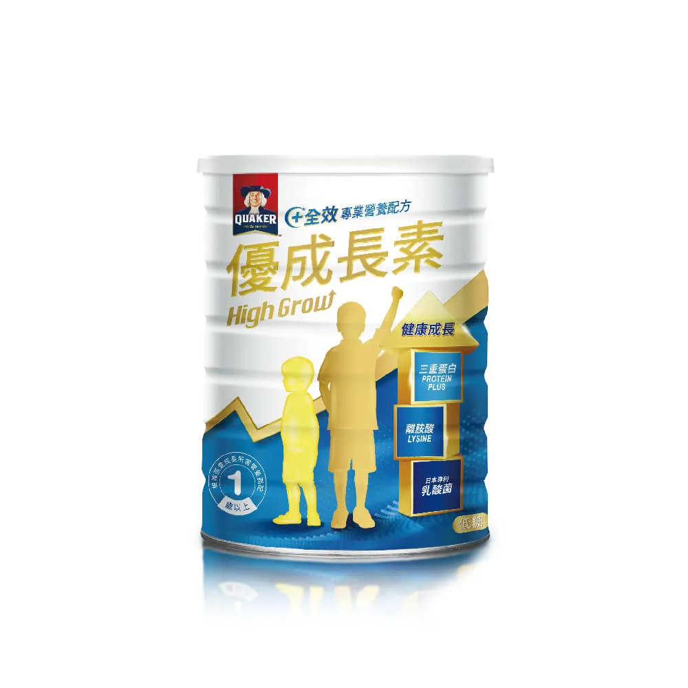 【QUAKER 桂格】優成長素全效營養低糖配方800gx1罐(生長曲線攀升/4周有感看的見)