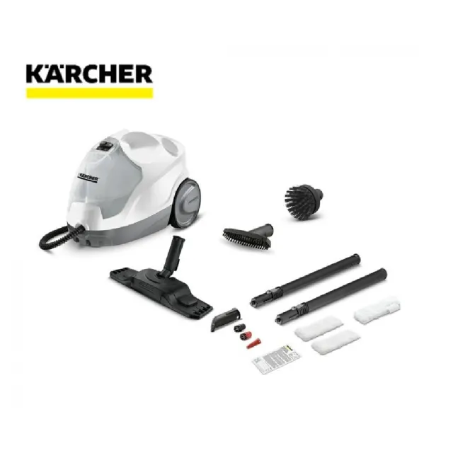 【KARCHER 凱馳】凱馳 Karcher 白色高壓蒸氣機 SC4 EasyFix 全配版 *台灣公司貨*全新保固一年(蒸汽拖把)