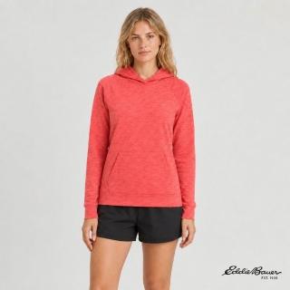 【Eddie Bauer】女性長袖棉質親膚連帽上衣 橘紅 21690144