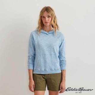 【Eddie Bauer】女性長袖棉質親膚連帽上衣 淡藍 21690144
