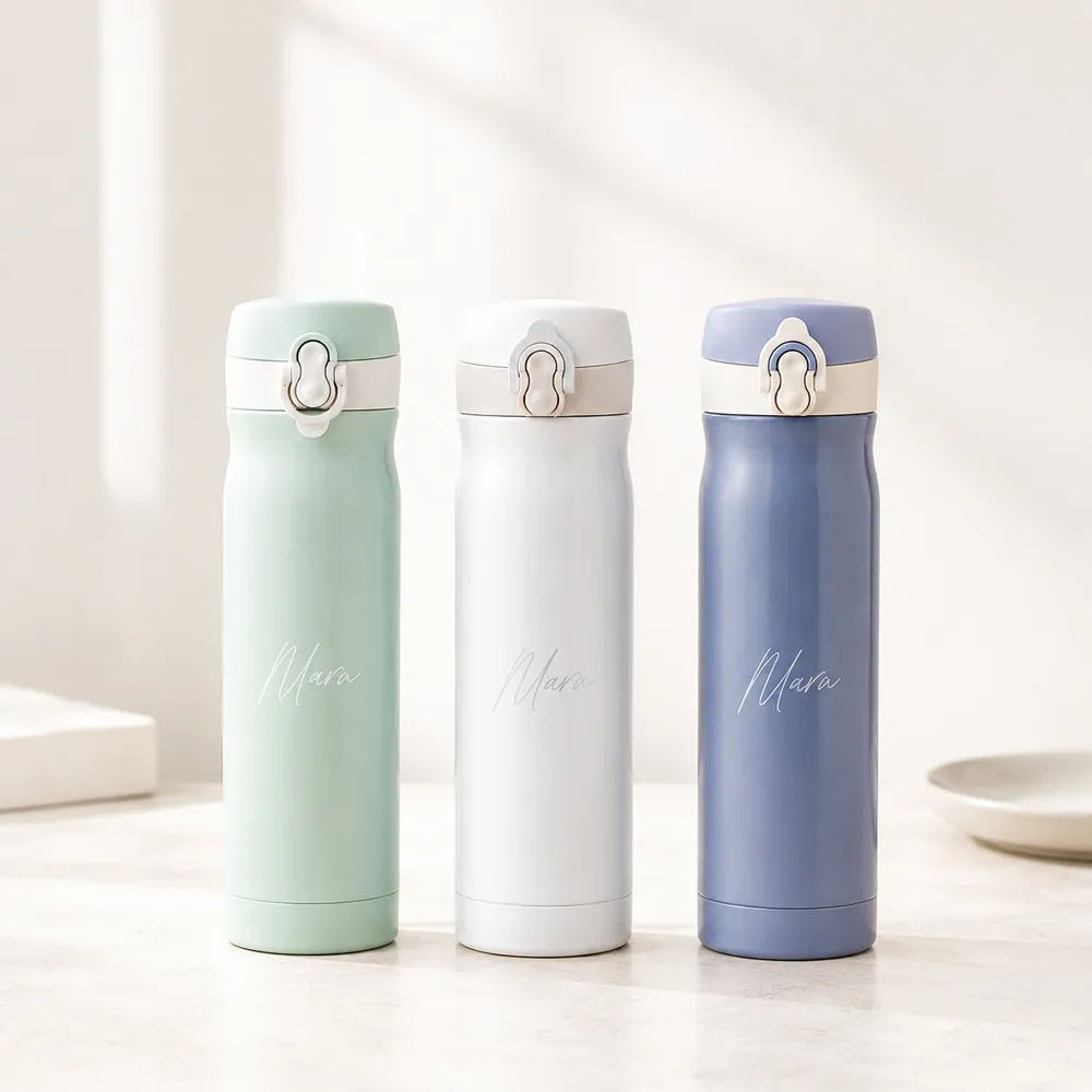 【Maru 丸山製研】買1送1-輕陶瓷按壓彈蓋保溫杯500ml(按壓彈蓋/360度防漏/不鏽鋼保溫杯)