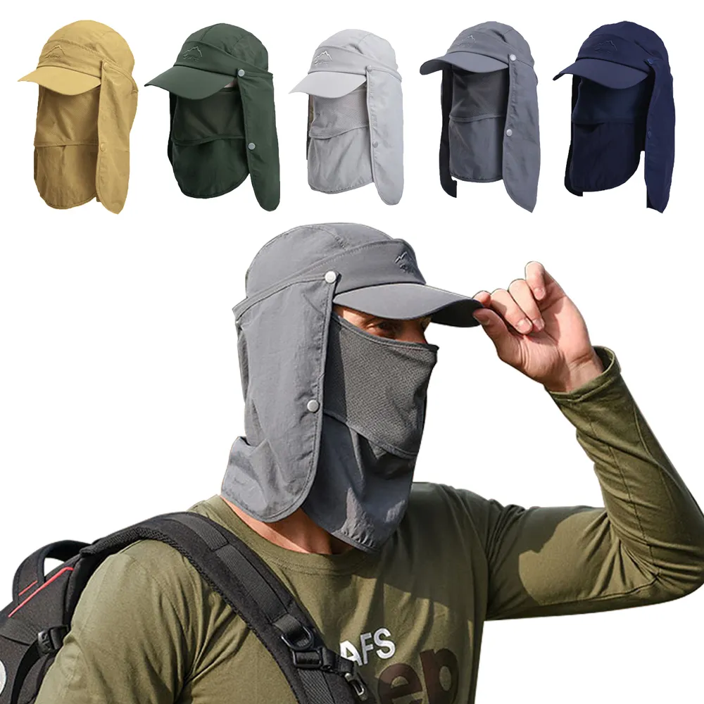 【匠心選品】速乾可拆卸防曬護頸帽(防曬漁夫帽 速乾帽 登山帽 釣魚帽 戶外鴨舌帽)