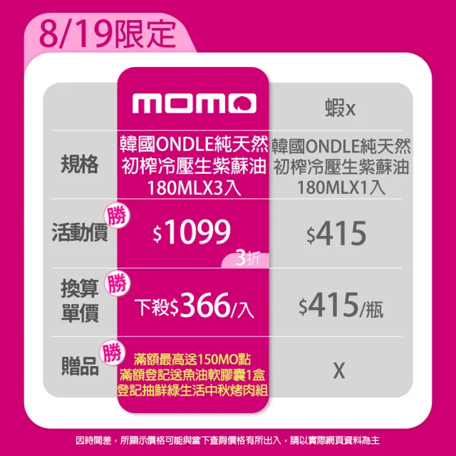 韓國Ondle 正韓純天然初榨冷壓生紫蘇油180mlx3入