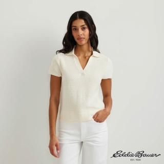 【Eddie Bauer】女性短袖針織POLO毛衣-米白 21603913