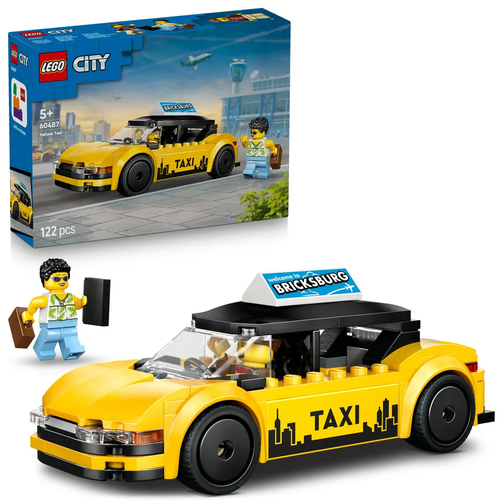 【LEGO 樂高】城市系列 60487 黃色計程車(玩具車 創意力遊戲 積木 兒童玩具)