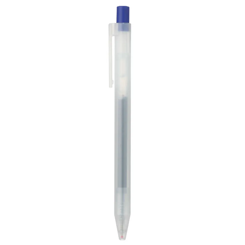 【MUJI 無印良品】自由換芯按壓滑順膠墨筆/藍0.5mm