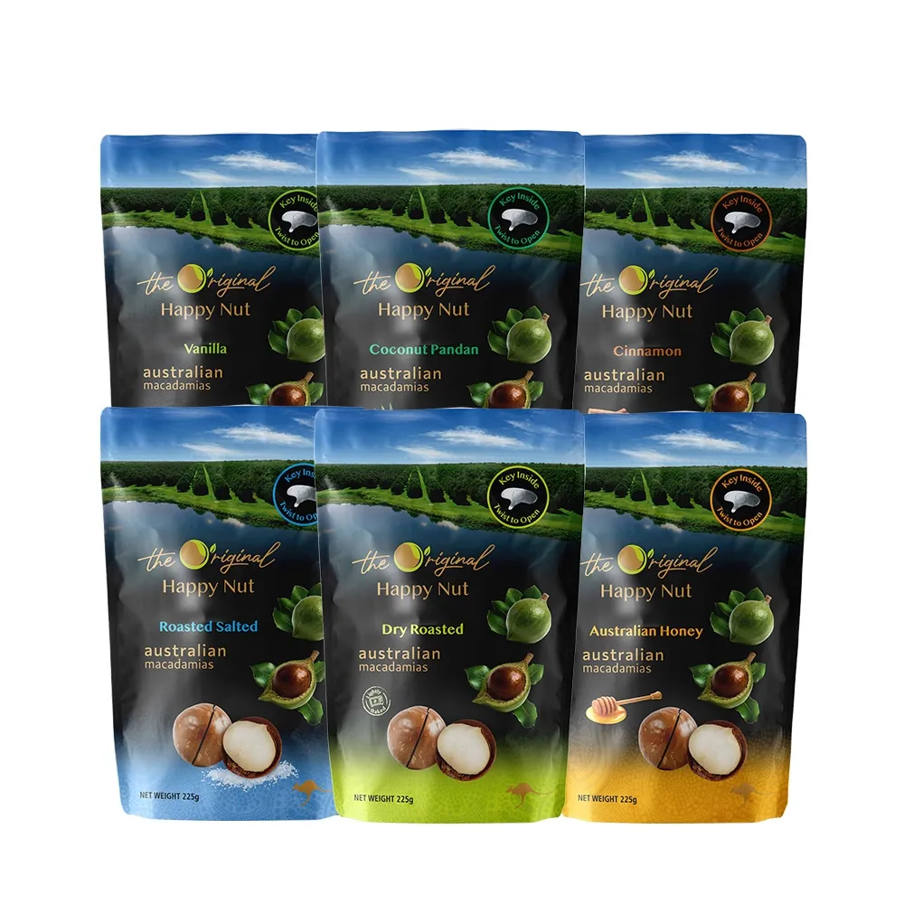 【HAPPY NUTS 幸福堅果】澳洲帶殼火山豆225g(口味任選)X5包 中元普渡/拜拜