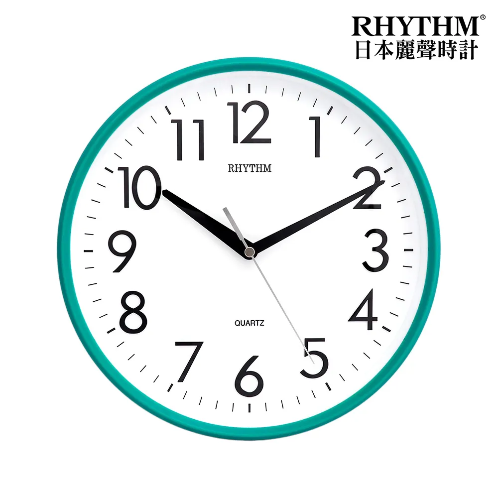【RHYTHM 麗聲】官方直營 現代居家風格經典款10吋掛鐘(青草綠)