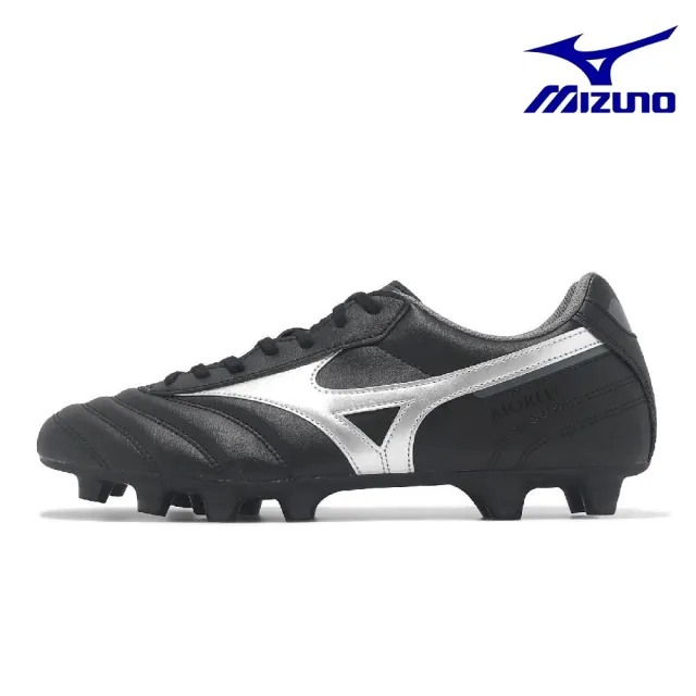 【MIZUNO 美津濃】MORELIA II CLUB成人足球釘鞋 黑銀 P1GA241603