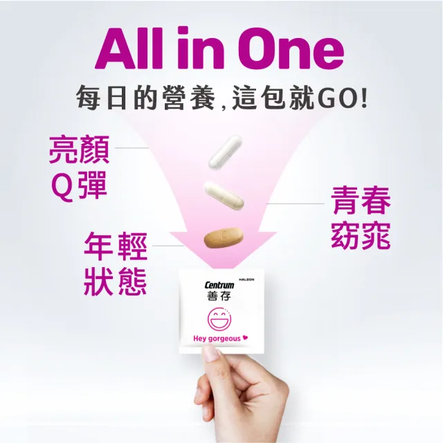 【CENTRUM 善存】任選-我的每日營養 成人男/女性專屬隨身包 3入組(20包入/盒)