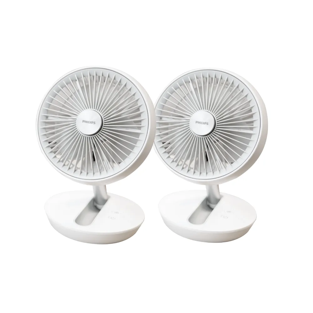 【Philips 飛利浦】超值2入組!!-迷你行動循環摺疊風扇 15H無線續航/多角度調節/輕音省電/戶外扇(ACR2124DX)