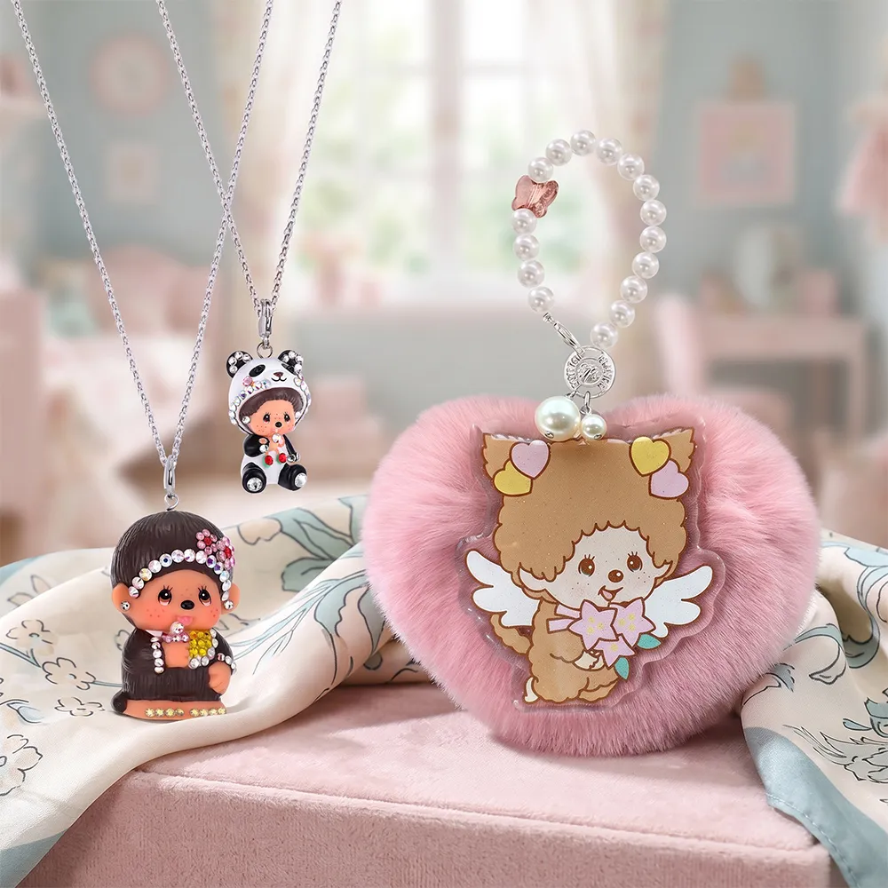 【Monchhichi】蒙奇奇 可愛動物 夢幻寶貝 吊墜項鍊(小寶款 娃娃吊飾 鎖骨項鍊 項鍊墜子 萌趣趣 夢奇奇)