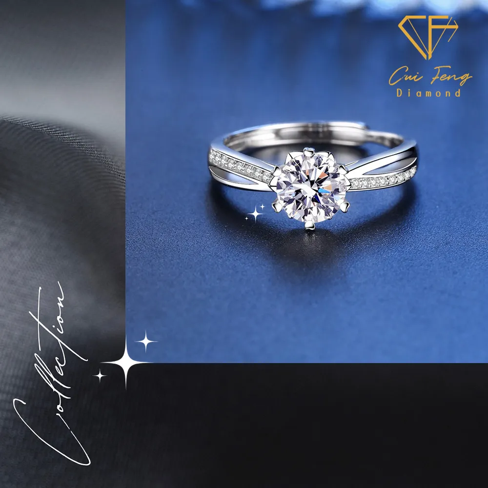 【CF Diamond】戒指 莫桑鑽《永恆》(1克拉 七夕情人節 女戒 鑽戒 生日禮物 求婚)
