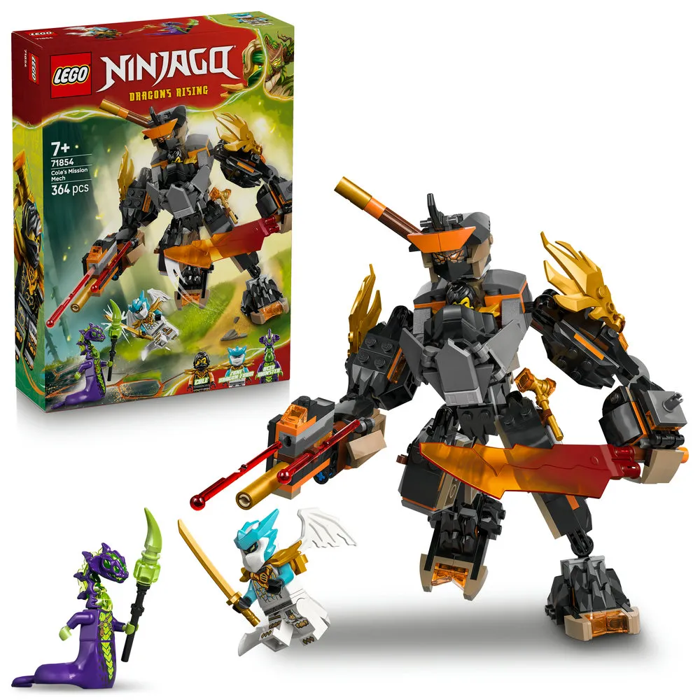 【LEGO 樂高】旋風忍者系列 71854 阿剛的任務機械人和龍形冰忍(機器人 忍者遊戲 積木 玩具)