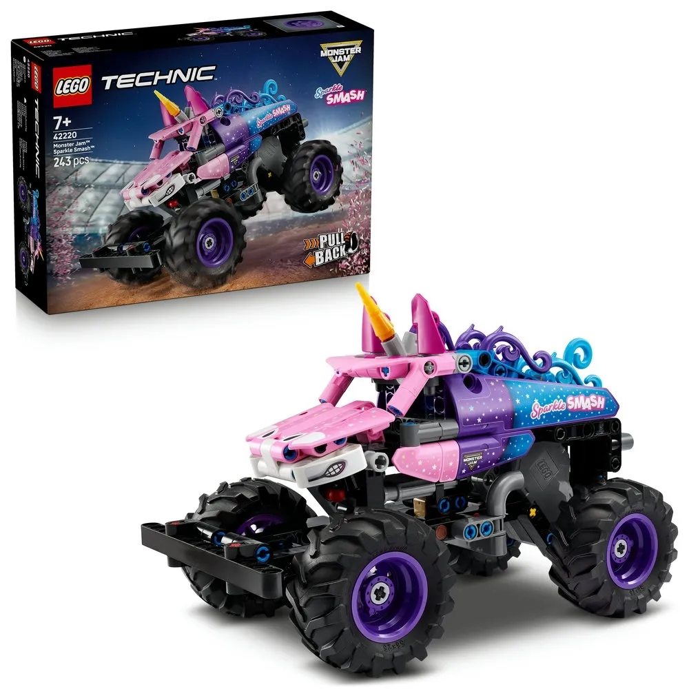 【LEGO 樂高】科技系列 42220 Monster Jam Sparkle Smash 迴力車(怪獸卡車 迴力車玩具 積木 玩具)