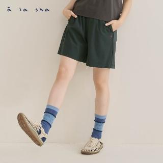 【a la sha】Q咪繡花口袋涼感短褲